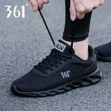 361°男鞋 跑步鞋男运动鞋子秋冬季款透气361度男鞋休闲鞋旅游鞋时尚潮 乌黑色/10U中灰2266 40