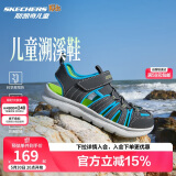 Skechers斯凯奇儿童凉鞋男童包头护脚 清凉透气休闲大童沙滩鞋童鞋400041L