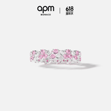 APM Monaco新品玫瑰粉色麦穗女生戒指时尚925银饰送女友送闺蜜情侣对戒礼物 玫瑰水滴戒指 56(满额享E卡)