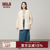 无印良品（MUJI）女式 长毛抓绒 大衣 长袖秋冬款 羊羔绒外套外衣 女装 BB2QPA4A 象牙色 M (160/84A)