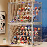 欧拉象 OLA XIANG盲盒收纳展示架阶梯式大容量集装箱防尘透明泡泡玛特labubu展示盒