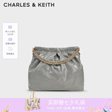 CHARLES&KEITH子母链条大容量流浪包托特包单肩斜挎包女包生日礼CK2-40671449 Grey灰色 L