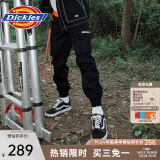 dickies【A专区】 休闲裤 男女同款新复古回潮印花多口袋束口工装裤百搭8 黑色 28
