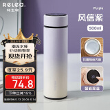 物生物（RELEA）保温杯女大容量陶瓷胆水杯显温车载泡茶杯便携学生水杯子520礼物