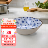 美浓烧（Mino Yaki） 日本进口美浓烧 陶瓷碗饭碗日式餐具 进口家用瓷盘碟大号汤碗 6.5英寸汤盘【16.5CM*5.0CM】