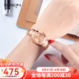 劳士顿（ROSDN） 手表女简约防水石英表女表双日历女士手表七夕新年礼物送女友 香槟色 25mm