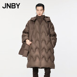 JNBY/江南布衣【波朗尼】秋冬中长款羽绒服女水波纹连帽5OAC12630