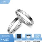 丹尼尔惠灵顿（DanielWellington）dw戒指女 经典银色情侣对戒 表白生日礼物送女友男生礼物送男友 戒指一对，尺码联系客服备注