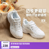李宁跑步鞋女鞋夏季马卡龙配色透气网面舒适运动鞋情侣时尚复古老爹鞋 云雾白/银色-3 36