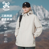 Wassup Sohot冲锋衣男女春秋季户外夹克潮牌防风情侣外套 白色 5XL