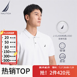 诺帝卡（NAUTICA）【买一赠一】男装夏款商务休闲舒适亲肤棉氨透气短袖POLO KX2100 1BW白色 L