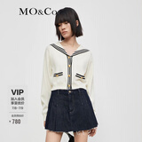 MO&Co.学院风短款千金针织衫上衣女小香风针织开衫针织衫女摩安珂 米白色-第2批 S 160
