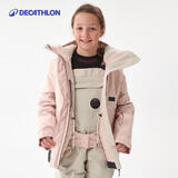 迪卡侬儿童滑雪服男童女童户外保暖棉服夹克外套KIDK粉色145 2917010