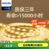 飞利浦（PHILIPS）灯带LED灯条220V高压家用客厅卧室吊顶线条灯软光带无主灯照明 【明亮36珠7.5W每米】冷白光 2米—含配件包