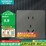 西门子（SIEMENS）开关插座面板 五孔二三插 10A墙面强电插座面板 致典系列烟金灰 五孔插座