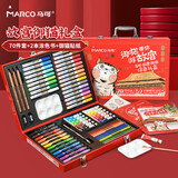 马可（MARCO）故宫御猫儿童绘画套装素描工具彩笔丙烯马克笔画笔套装绘画文具礼盒70件男孩女孩生日礼物写生出游