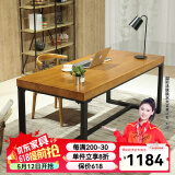 恬梦实木电脑桌台式家用简易书桌简约卧室学习写字桌办公长条桌子 标准版:180*80*75桌面厚5公分