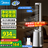 美的（Midea）【母婴呵护】双重净化除甲醛灯显无叶片风扇家用塔扇WIFI语音落地扇直流变频轻音电风扇AMS150G-JX