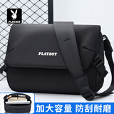 花花公子（PLAYBOY）斜挎包男士包包简约便携单肩包大容量邮差包潮牌休闲背包户外男包