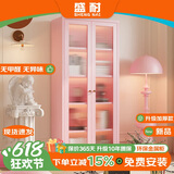 盛耐钢制展示柜简约玻璃门书柜收纳模型玩具置物柜客厅落地儿童储物柜
