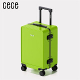 cece行李箱登机箱密箱码箱拉杆箱行李箱大容量密码旅行登机箱万向轮 荧光绿 20英寸 -登机箱-3-5天出行