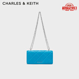 CHARLES&KEITH质感菱格链条小方钱包女包包女包生日礼物七夕礼物CK6-10680924 CK6-10680992-1CERULEAN天蓝色 XS
