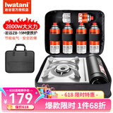 岩谷（Iwatani）卡式炉套装户外便携式卡磁炉瓦斯炉家用火锅炉具烧烤炉野炊ZB-19 ZB-19M炉+5瓶气+一体收纳包