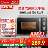 美的（Midea）微波炉经典升级款M2A 家用小型20升平板式易清洁快捷双旋钮高效速热杀菌除味以旧换新