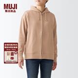 无印良品 MUJI 男女通用 紧密编织毛圈 拉链连帽衫 休闲外套 无性别 卫衣 烟熏橙色 L -XL(180/104A)