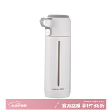 茶花家用带盖玻璃杯男女学生水杯便携泡茶杯带盖两用杯子随手杯 白色310ml