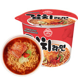 不倒翁韩国进口 泡菜拉面碗面105g 夜宵懒人速食方便面桶装 韩式泡面