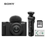索尼（SONY）ZV-1F 黑色 口袋相机+GP-VPT3蓝牙手柄+SF-E64A存储卡+ NP-BX1电池 Vlog拍摄手柄套装 创意外观滤