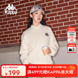卡帕（Kappa）套头衫情侣男女宽松运动卫衣休闲圆领外套休闲上衣长袖K0CZ2WT93V 浪漫白-011 L