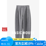 Basic House/百家好加厚加绒休闲裤女秋冬香蕉裤奶奶裤保暖百搭宽松显瘦新款 灰色 M 100-110斤