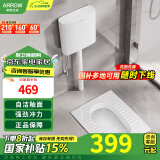 箭牌（ARROW）蹲便器防臭防滑厕所超薄大便器蹲便 大冲力水箱套装 B套装带存水弯后排深度293MM