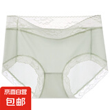 【山茶花美肤】女士内裤聚乳酸无痕抑菌女高级性感蕾丝三角内裤 薄荷绿1条 XL