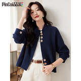 品彩（PinCai）休闲外套女春秋气质百搭短款夹克上衣休闲简约外套P143U2014