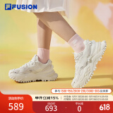 FILAFUSION斐乐潮牌女鞋硬糖鞋厚底老爹鞋女运动鞋女 棉花糖/银-MM 38