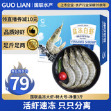 GUO LIAN国联 生鲜盐冻大虾 无冰净重3斤 盐冻特大号45-60只 海产冷冻虾