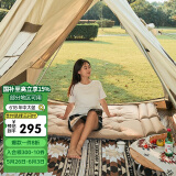 牧高笛（MOBIGARDEN）防潮垫 户外露营可拼接带枕头双人自动充气垫 NX19663004 暖沙色