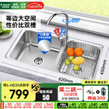 欧琳（OULIN）【国补立减15%】厨房水槽双槽304不锈钢洗菜盆双槽加厚洗碗槽双槽
