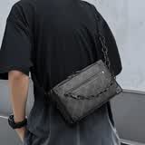 马克华菲高级感男士斜挎包 老花纹链条包 男款单肩包通勤随身手机包小挎包