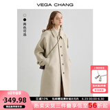 VEGA CHANG毛呢大衣女中长款2024冬新款爱心扣高级感外套 燕麦色 XS