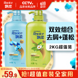 日常护理双效去屑清爽型1KG+去油清爽型1KG洗发水 蓬松净爽