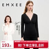 嫚熙（EMXEE）超皮孕妇秋衣秋裤套装秋冬哺乳月子服保暖内衣 黑色【中暖-莫代尔】 M