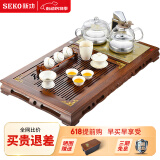新功（SEKO）鸡翅木茶盘套装功夫茶具套装遥控上水茶盘自动上水烧水壶茶台 F64 配F100遥控电茶炉（无茶具）
