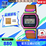 卡西欧（CASIO）gshock明星代言赛车日韩小方表户外运动电子手表生日礼物送男朋友 A1000PRW-1彩虹配色