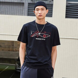 李宁（LI-NING）短袖t恤男女同款上衣春夏季李寧国潮印花圆领宽松休闲运动装半袖 标准黑 2XL (185)