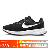 耐克NIKE女跑步鞋REVOLUTION6运动鞋DC3729-003黑白35.5