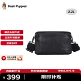暇步士（Hush Puppies）男士单肩包斜挎包新款时尚户外通勤真皮邮差包牛皮小背包送男友 黑色HA-2011708W-5710
